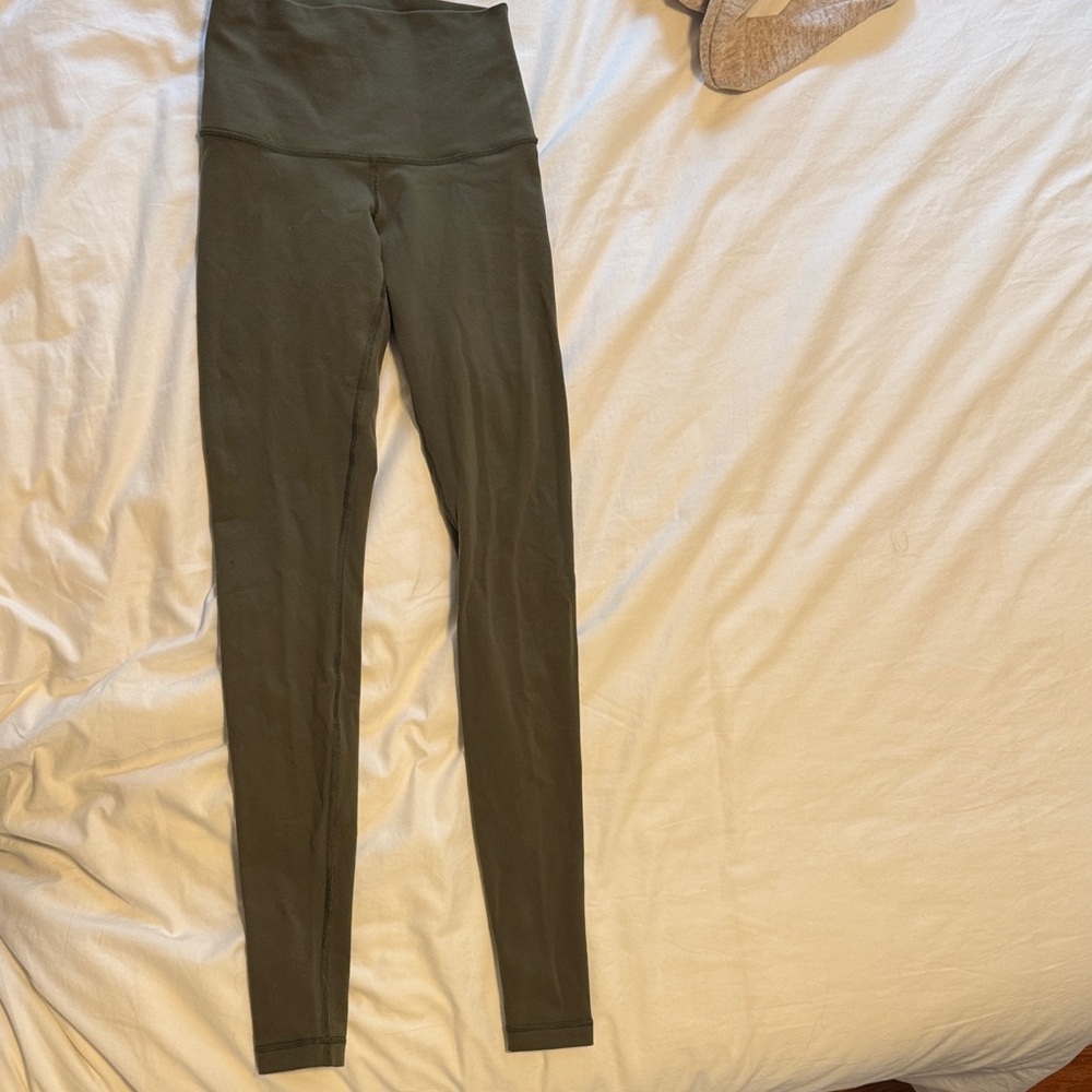 Lululemon High-Waisted Olive Green yoga pants